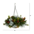 thumbnail image 2 of 24in. Pre-Lit Artificial Pine and Berry Christmas Hanging Basket with LED Lights, 2 of 5