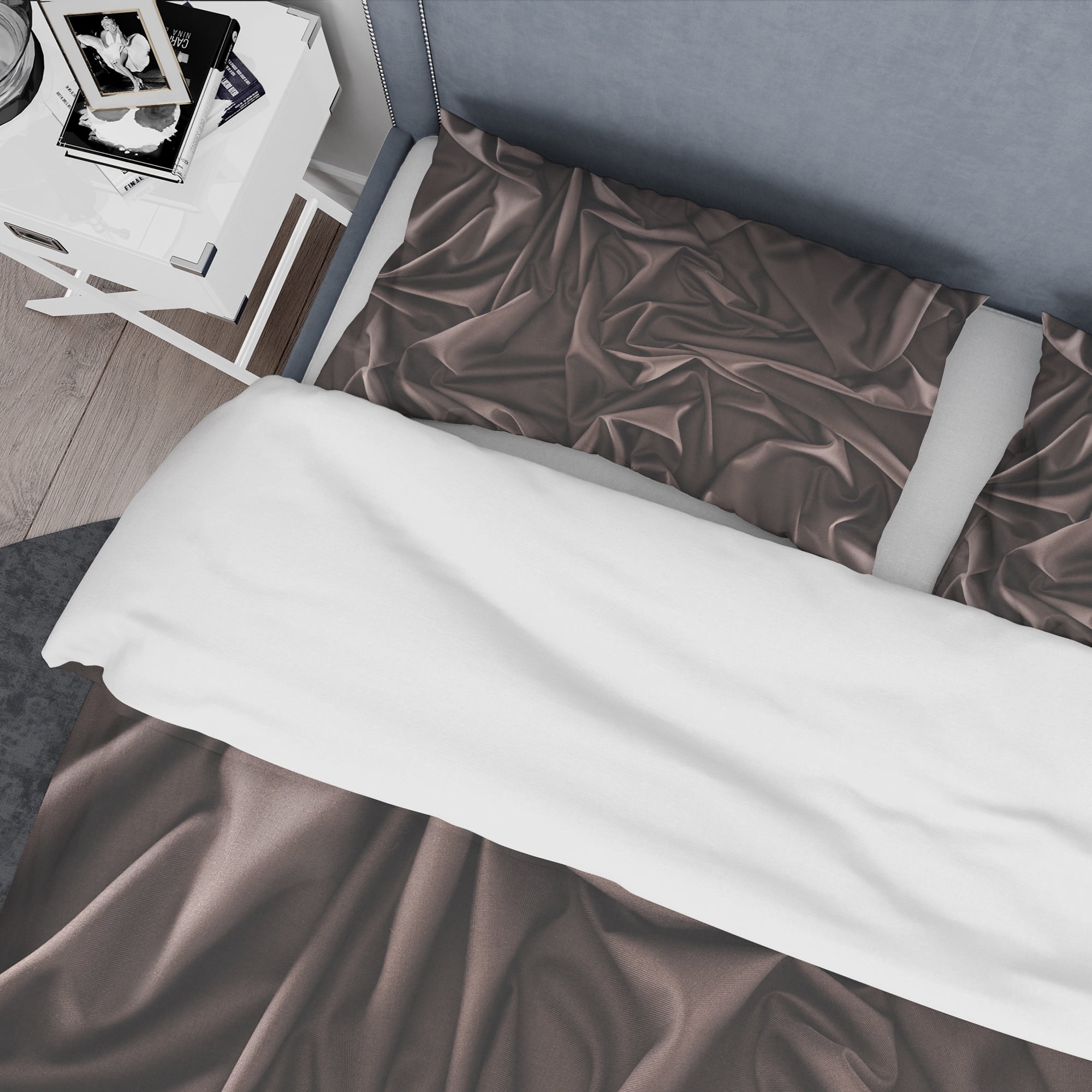 Designart 'Folded Dark Silk Waves' Modern & Contemporary Duvet Cover Set