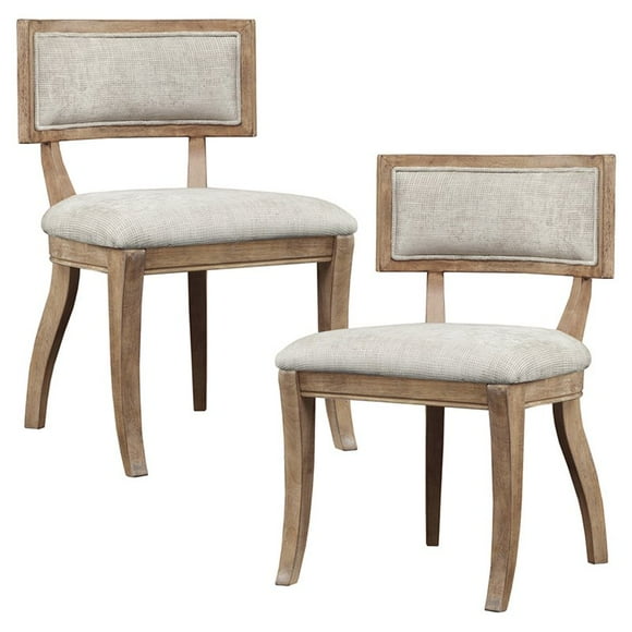 Madison Park Signature Marie 18.5" Solid Wood Dining Chair in Beige (2PC)