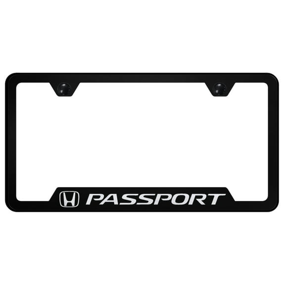 Honda Passport Laser Etched Logo Cut-Out License Plate Frame (Black)
