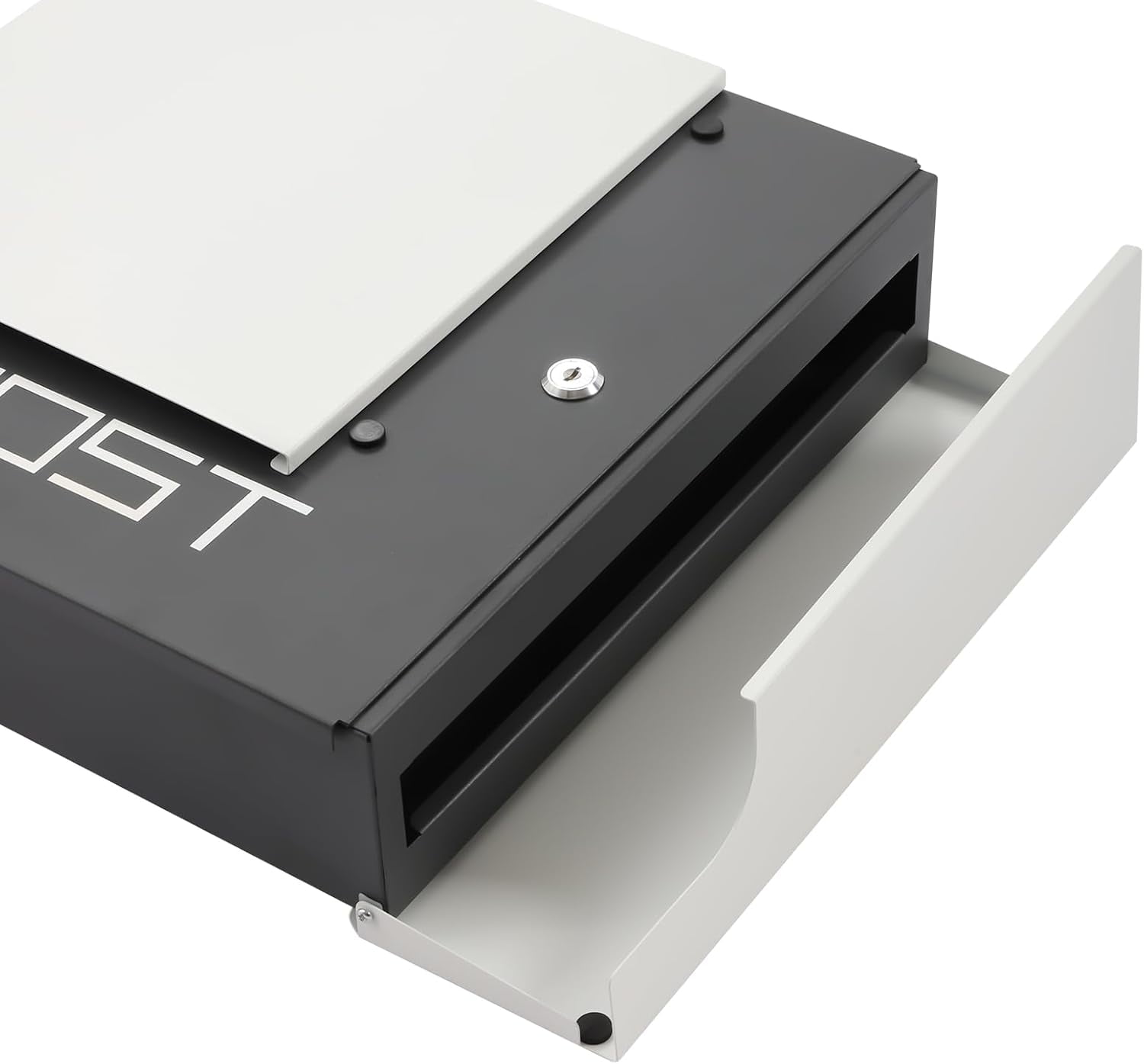 Wall Mounted Mailbox, 14 * 4 * 14In Large Capacity Locking Mailbox for Outside, Modern Metal Post Box for Newspapers,Letters