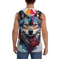 thumbnail image 4 of Balery Tie-Dye Wolf Head Camisetas sin mangas para hombre, absorbe la humedad y protege contra el mal olor.-X-Large, 4 of 7