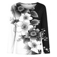 thumbnail image 5 of DDAPJ pyju Womens Tops 3/4 Sleeve Shirts Round Neck Loose Casual Blouses Floral Print Tshirts Multicolor XXL, 5 of 6