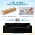thumbnail image 3 of SESSLIFE Corduroy 3 Seater Sofa Couch, Deep Seat Comfy Loveseat Sofa with Foam Cushion, No Assembly Required Couch for Apartment, Bedroom or Studio Living, Black, 3 of 9