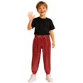 thumbnail image 3 of lnmuld Boys Casual Jogger Pants Elastic Waist Tapered Cuff Holographic Heart Print Kids Daily Wear Bottoms Size:8-9 Years, 3 of 4