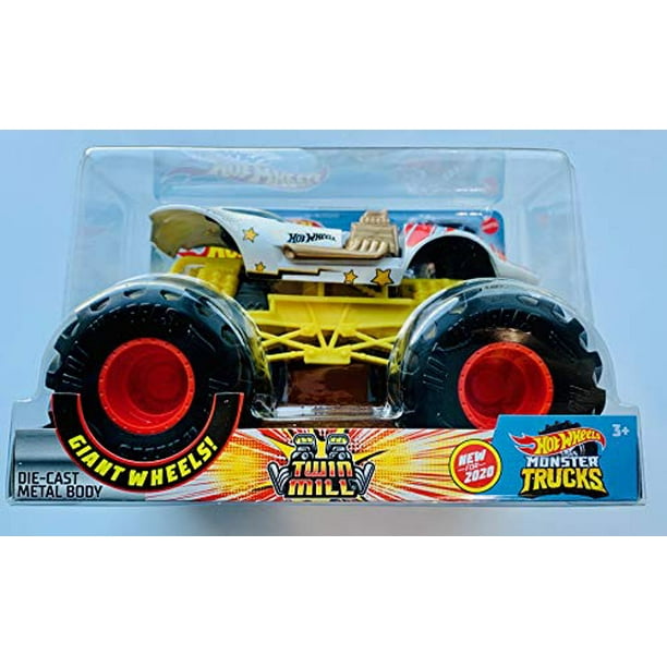 Hot Wheels Monster Trucks Giant Wheels 1:24 Scale, White Twin Mill Hot Wheels Monster Trucks Giant Wheels 1:24 Scale, White Twin Mill