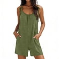 thumbnail image 5 of Summer Rompers for Women 1 Piece Belt Spaghetti Strap Ruched Sleeveless Shorts Loose Comfy Jumpsuit Outfits, 5 of 6