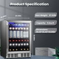 thumbnail image 4 of Auseo Beverage Refrigerator Cooler, 5.1Cu.ft, Wine or Champagne Cooler with a Lock LED Light, Temperature Control 24inch, 4 of 7
