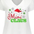 thumbnail image 4 of Inktastic Mimi Claus with Christmas Santa Hat and Snowflakes Women's Plus Size V-Neck T-Shirt, 4 of 5