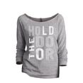 thumbnail image 1 of Thread Tank Hold The Door Women's Slouchy 3/4 Sleeves Raglan Sweatshirt Sport Grey Small, 1 of 3