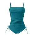 thumbnail image 4 of WAYUTE Women One Piece Swimsuits Strapless Solid Color Slim Fit Comfortable Bandeau Bathing Suit Swimwear, 4 of 5