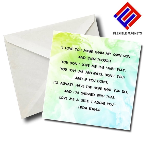 Frida Kahlo Inspirational Quote Magnet for refrigerator. Great Gift! By Flexible Magnets