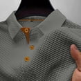 thumbnail image 5 of Yifymode Polo Shirts for Men Short Sleeve Ice Silk Mesh Collared Golf Polos, Stretchy Breathable Polo Shirts For Beer Belly Summer Daily Mens Tops, 5 of 7