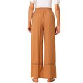 thumbnail image 3 of MODA NOVA Juniors Summer Wide Leg Crochet Hem Ruffle Elastic High Waist Boho Palazzo Pant with Pockets, 3 of 5
