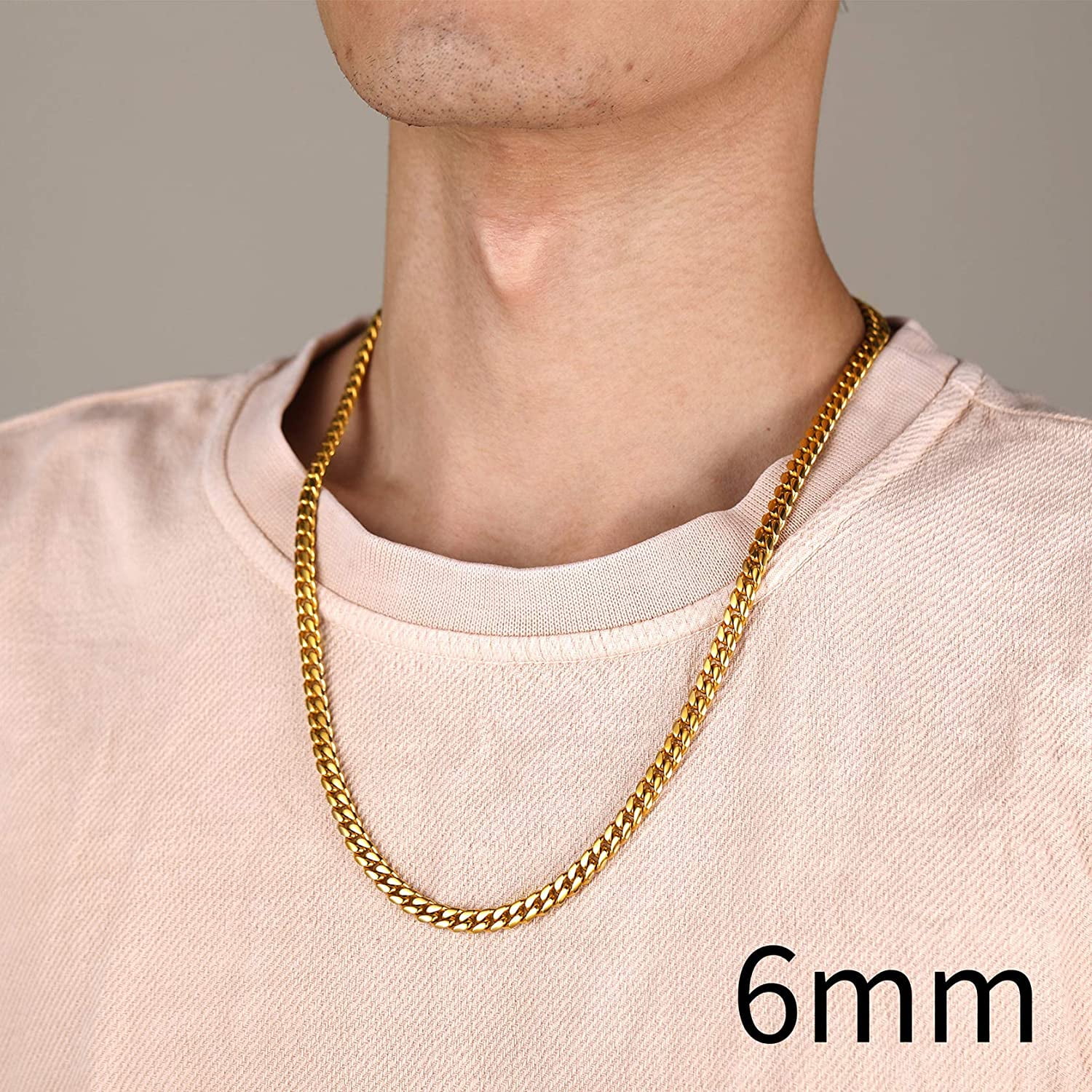 Chainspromax Men Women Luxury Filled Curb Cuban Link Gold Necklace Jewelry Chain 3mm 18 inch Choker, Adult Unisex, Size: One Size