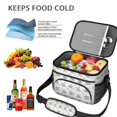 thumbnail image 5 of Lunch Box Pioneer Flower Floral Print Pattern Insulated Lunch Bag for Women Men,Medium Leakproof Lunchbox Cooler Bag Adjustable Strap,10 X 6.7 X 8 Inches, 5 of 6