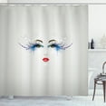 thumbnail image 1 of Ambesonne Eyelash Shower Curtain, Dreamy Eyes Red Lips, 69"Wx84"L, Multicolor, 1 of 3