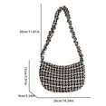 thumbnail image 3 of Bolso De Hombro Bolso de viaje a cuadros, informal, con forma de media luna, para niña, pequeñas, exquisitas para ir de compras, 3 of 8