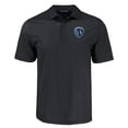 thumbnail image 2 of Men's-Cutter & Buck  Black Sporting Kansas City Pike Eco Shadow Check Print Recycled Polo, 2 of 3
