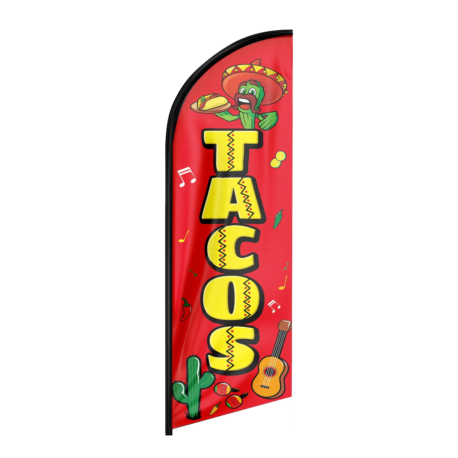 Tacos Sign Feather Flag,8FT Tacos outdoor advertising flag, Tacos Business Sign,Tacos Swooper Flag（FLAG ONLY）