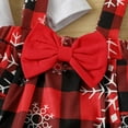 thumbnail image 5 of Mercatoo Baby Girl Christmas Outfits Long Sleeve Romper and Suspenders Plaid Skirt with Headband 1st Christmas Outfits Set, 5 of 8