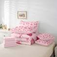 thumbnail image 6 of Feelyou Kawaii Ballet Dancer Twin Bedding Sets 7-Piece, Pink Princess Shose Bedding Comforter Set, Dreamy Bowknot Ribbon Reversible Sheet Sets, Super Cozy Room Decor, 6 of 8