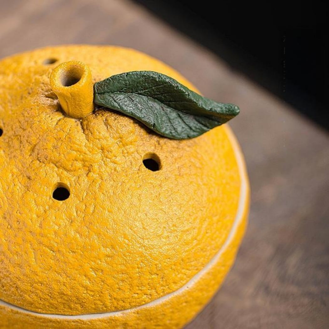 Warmself Incense Holder Modern Minimalist Circular Incense Stick Burner for Cones or Sticks for Yoga & Meditation, Enhance Atmosphere,Ceramic Ash Catcher Yellow Orange
