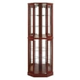 thumbnail image 3 of Curio Cabinet with Glass Doors, 6-Tier Glass Display Cabinet China Cabinet with Adjustable Shelves & Mirrored Back Panel, Corner Cabinet Glass Display Case for Living Room, Entryway, Cherry, 3 of 9