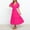 A_ Hot Pink, variant on SMihono Fashion Women's Summer Solid Boho Maxi Dress Wrap Short Sleeve V Neck Ruffle A-Line Flowy Wedding Guest Long Dresses Navy S