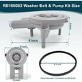 thumbnail image 5 of Upgraded RB150003 Washer Drain Pump & Belt Kit compatible with Alliance Speed Queen 201566P 27001036, 5 of 7
