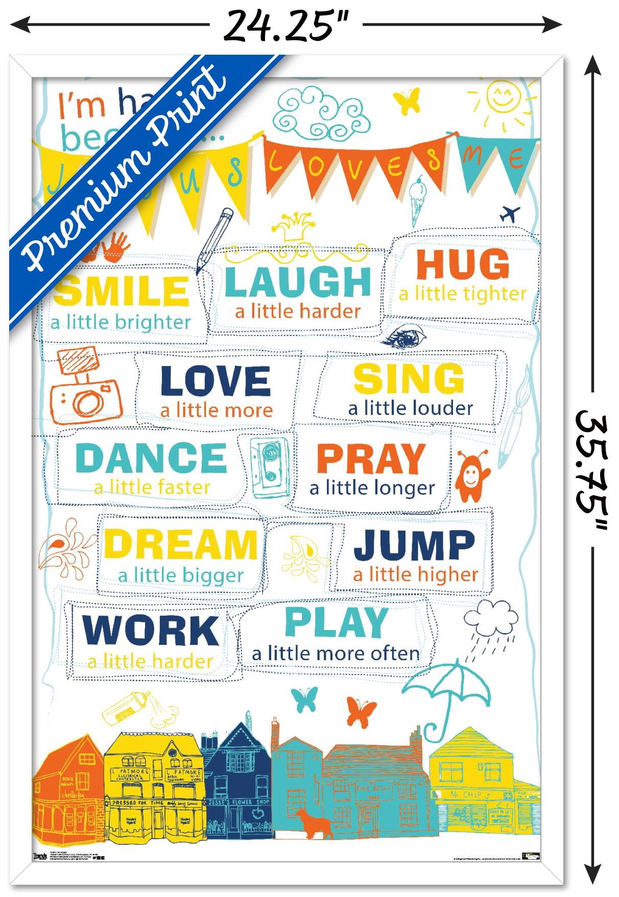 I'm Happy Wall Poster, 22.375" x 34" Framed