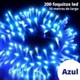 thumbnail image 1 of Series navideñas Azul 10 metros 200 Leds, series de luces navideñas LED de ahorro energético, para decorar interiores, navidad, bodas, año nuevo DOSYU DY-ICE200L-UL, 1 of 7