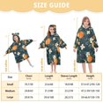 thumbnail image 4 of FORMRS Wearable Blanket Hoodie with Sleeves for Kids Cozy Flannel Sweatshirt, Green Floral Oranges, 4 of 7