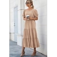 thumbnail image 4 of Vestido PRETTYGARDEN Boho Midi Caqui con Mangas Abullonadas XL, 4 of 8