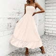 thumbnail image 2 of JGGSPWM Women's Sleeveless Backless Hanging Neck Maxi Dress, Flowy A Line, Wedding Guest, Vacation Cocktail Prom Spaghetti Strap Elegant Dresses Beige L, 2 of 6