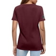 thumbnail image 3 of Iaqnaocc 4th Of July Womens Tops Short Sleeve 1776-2026 Round Neck Independence Day 250 anniversary usa flag Tops Vintage 2026 Summer Freedom Tee Tops Deep Red L, 3 of 3