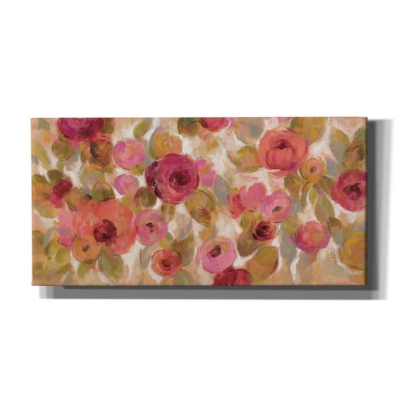 Epic Graffiti 'Glorious Pink Floral I' by Silvia Vassileva, Canvas Wall Art, 24"x12"