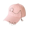 thumbnail image 2 of Guardoinrt Adjustable Belt Baseball Cap With Ring Decor Stay Fashionable And Comfortable Ring Pink 1Set, 2 of 6