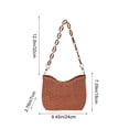 thumbnail image 3 of BUDAO00 Summer Woven Beach Bag Crossbody Bag Purse For Women, Bohemian Shoulder Bag, with Chain Shoulder Strap, Beach Tote for Travel or Daily Use (Brown), 3 of 6