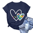 thumbnail image 1 of Aqestyerly T-Shirt de Sensibilisation à l'Autisme pour Femmes Manches Courtes Décontractées Haut d'Été Col Rond Graphique, 1 of 4