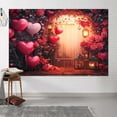 thumbnail image 2 of 8 x 6 ft Valentine's Day Party Background Red Rose Garden Wall Red Rose Love Heart Background Banner Birthday Party Artistic Portrait Decoration Backdrop Photo Studio, 2 of 5