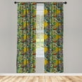 thumbnail image 3 of Ambesonne Garden Curtains, Whimsical Florist Doodle, Pair of 28"x63", Multicolor, 3 of 5