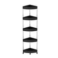 thumbnail image 2 of Matoen 5 Tier Corner Shelf Stand, 43.5" Kitchen Shelf Organizer with Plastic Frame, Small Corner Shelf for Bathroom Organization & Storage, Black Corner Shelf for Kitchen Decor Accessories, 2 of 7