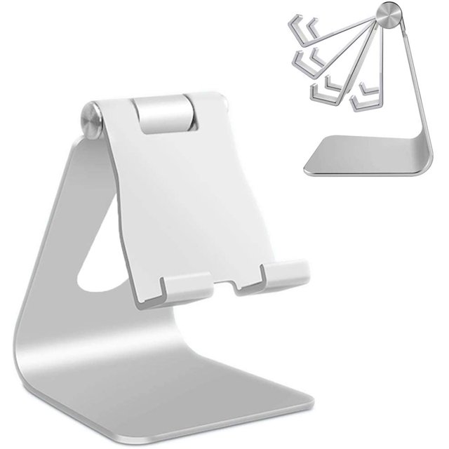 Support de Téléphone Portable Réglable, Support de Téléphone Antidérapant en Aluminium Multi-Angle PowerData, Berceau, Dock, Support, Aluminium