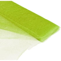 DECORATIVE SILK INC. tulle Glitter Fabric 54" by 10 Yards (30 ft) Tulle Bolt for Wedding, party and Decoration (APPLE GREEN)