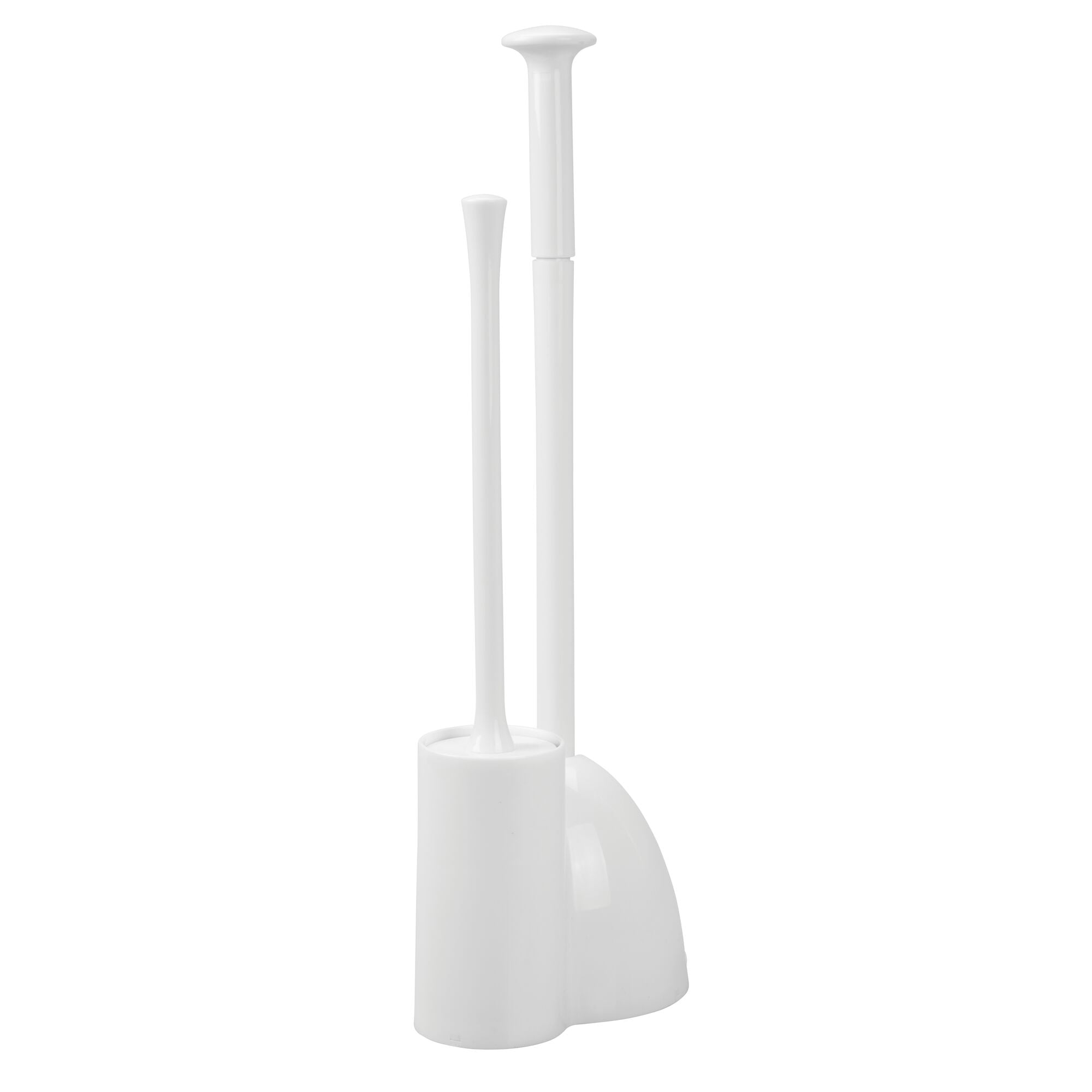 mDesign Hidden Plunger and Brush Set for Toilet Bowl - White