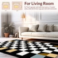 thumbnail image 2 of ODIKA 4'x6' Machine Washable Non-Slip Area Rug, Chic Graphic Black and Motif High Traffic Rug, Black, 6007, 2 of 7