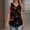 thumbnail image 3 of Halloween Tank Tops for Women V-Neck Sleeveless Tops for Women, Soft Polyester Cami for Party and Casual Black L, 3 of 4