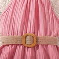 thumbnail image 4 of LUOGENLI Girls Dresses Size 8-10 Children Dress Solid Color Hanging Neck Waist Collection Dress Princess Dress Fashion Outwear Dresses for Girls Short Dresses for Girls 7-8 Graduation 8-9 Years, 4 of 6