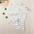thumbnail image 4 of Xyant Toddler Baby Girls St Patricks Outfits Shamrock Print Sleeveless Tanks Tops and Flared Pants Headband Set Infant Spring Clothes (White,12-18 Months), 4 of 7
